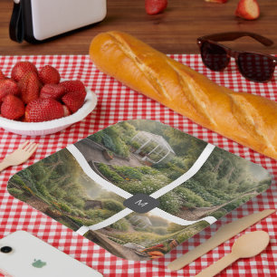 Create your own garden photos monogrammed paper plate