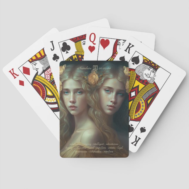 Create Your Own Gemini Sun Sign Zodiac Goddess Playing Cards (Back)