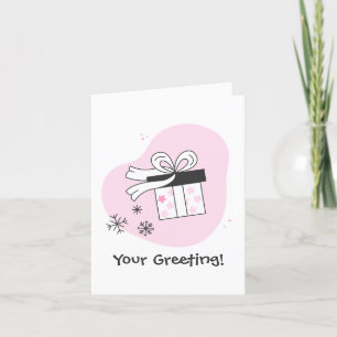 Create Your Own Gift Box & Snowflakes Christmas Holiday Card