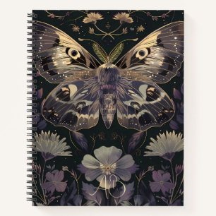 Create Your Own Gilded Berry Sage Moth Floral Notebook