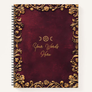 Create Your Own Gilded Burgundy Floral Notebook