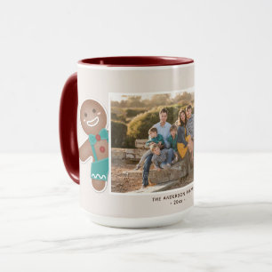 Create Your Own Gingerbread Family Christmas Photo Mug