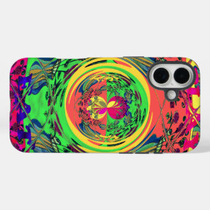 Create Your Own Girly Colourful Floral Art Design iPhone 16 Plus Case