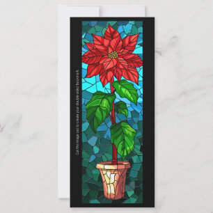 Create Your Own Glass Red Poinsettia Bookmark Card