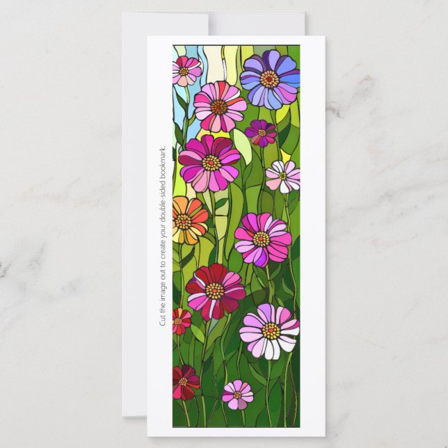 Create Your Own Glass Wildflowers Bookmark Card (Front)