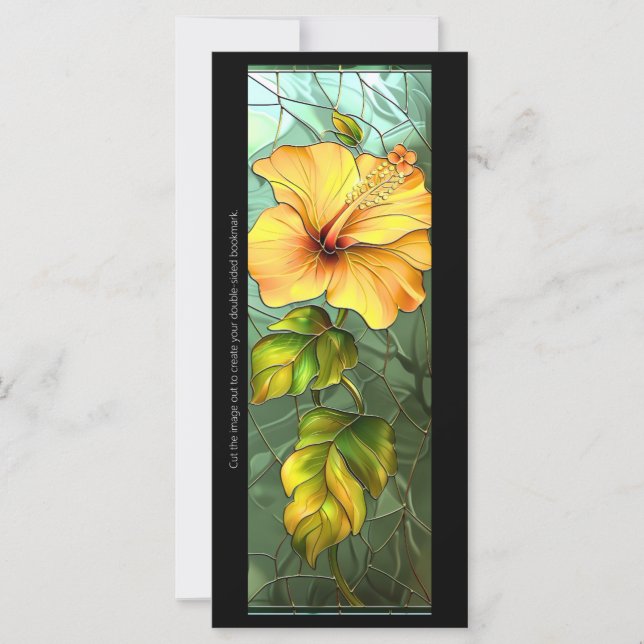 Create Your Own Glass Yellow Hibiscus Bookmark (Front)