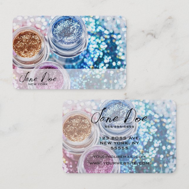 Create Your Own Glitter Pots Business Card (Front/Back)