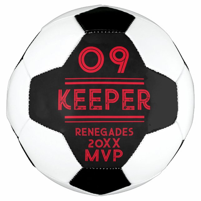 Create Your Own Goalie Keeper MVP Award Football (Front)