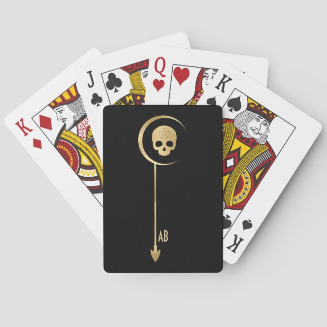 Create Your Own Gold Arcane Death Tarot Playing Cards (Back)