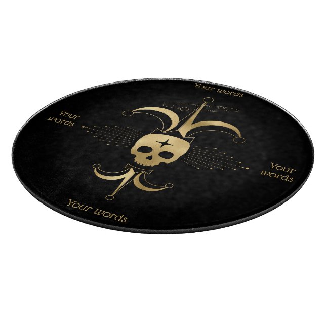 Create Your Own Gold Arcane Fool Tarot Cutting Board (Corner)