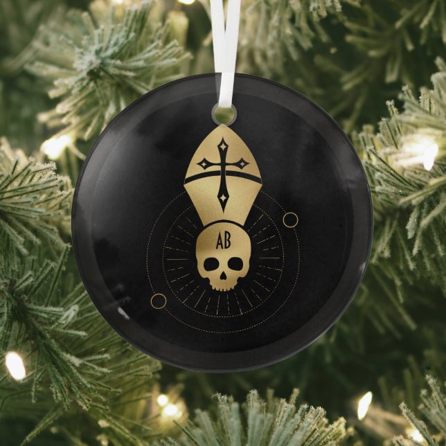 Create Your Own Gold Arcane Hierophant Tarot Glass Tree Decoration (Insitu)