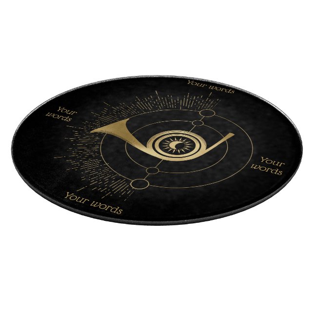 Create Your Own Gold Arcane Judgment Tarot Cutting Board (Corner)