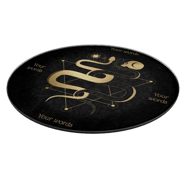 Create Your Own Gold Arcane Lovers Tarot Cutting Board (Corner)