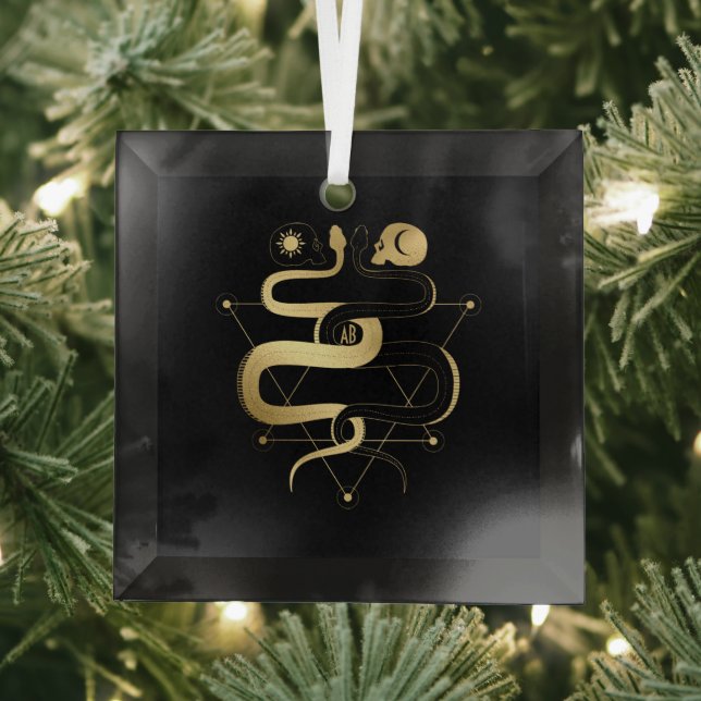 Create Your Own Gold Arcane Lovers Tarot Glass Tree Decoration (Insitu)