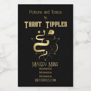 Create Your Own Gold Arcane Lovers Tarot Wine Label