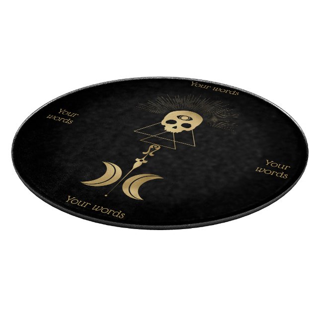 Create Your Own Gold Arcane Magician Tarot Cutting Board (Corner)