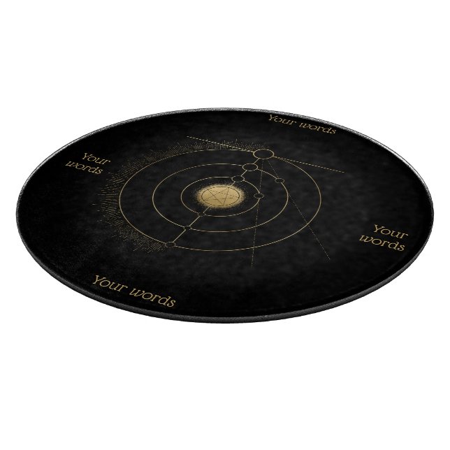 Create Your Own Gold Arcane Pentacle Tarot Cutting Board (Corner)