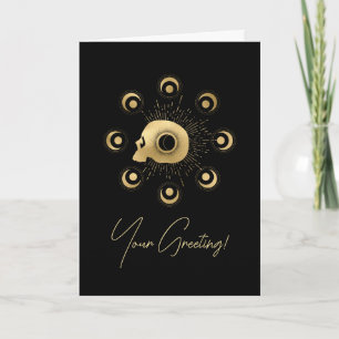 Create Your Own Gold Arcane Strength Tarot Holiday Card