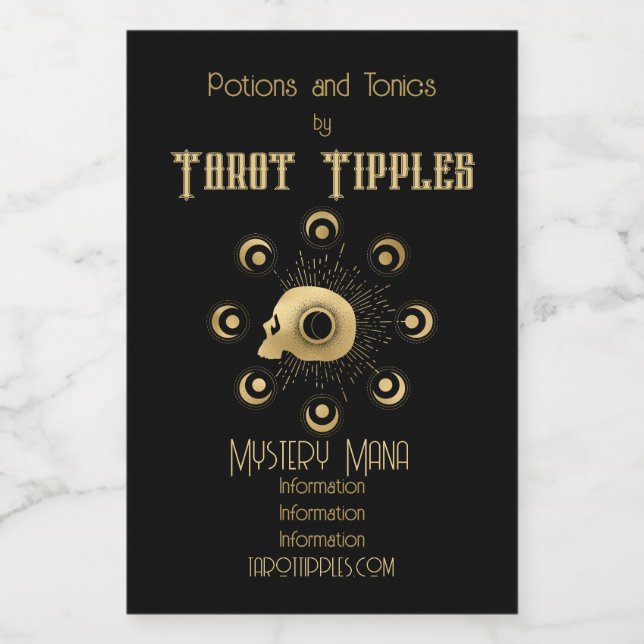 Create Your Own Gold Arcane Strength Tarot Wine Label (Single Label)