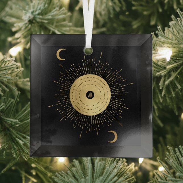 Create Your Own Gold Arcane Sun Tarot Glass Tree Decoration (Insitu)