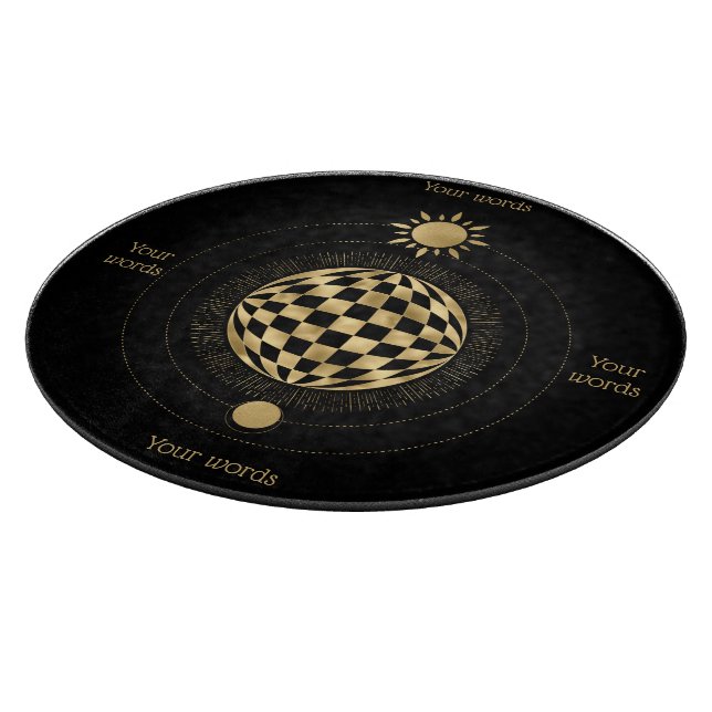 Create Your Own Gold Arcane World Tarot Cutting Board (Corner)