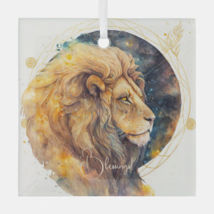 Create Your Own Gold & Blue Leo Zodiac Glass Tree Decoration