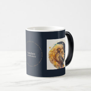 Create Your Own Gold & Blue Leo Zodiac Magic Mug