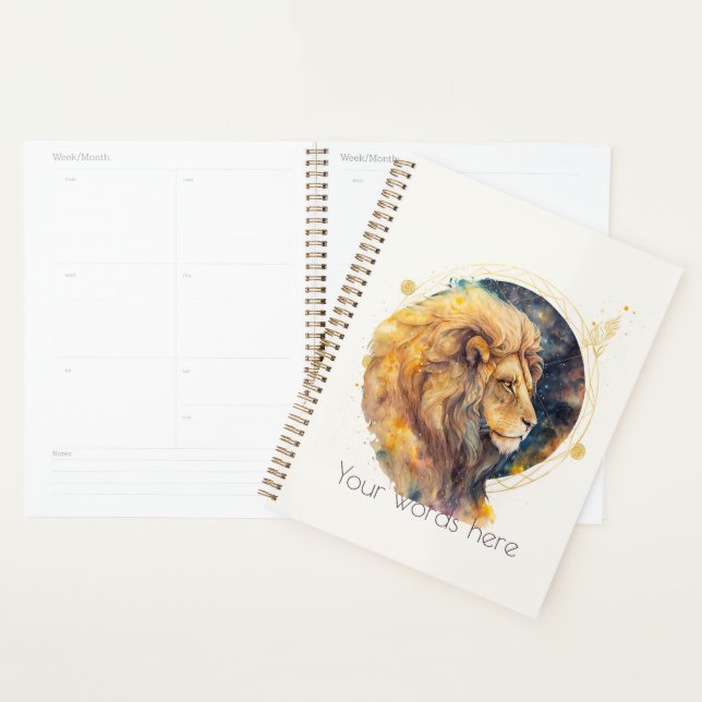 Create Your Own Gold & Blue Leo Zodiac Planner (Display)