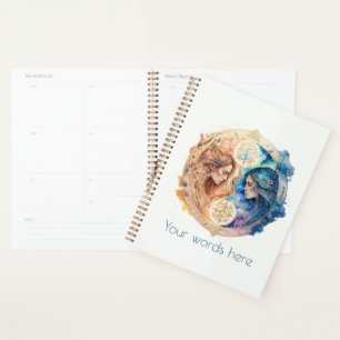 Create Your Own Gold & Blue Mystical Gemini Zodiac Planner