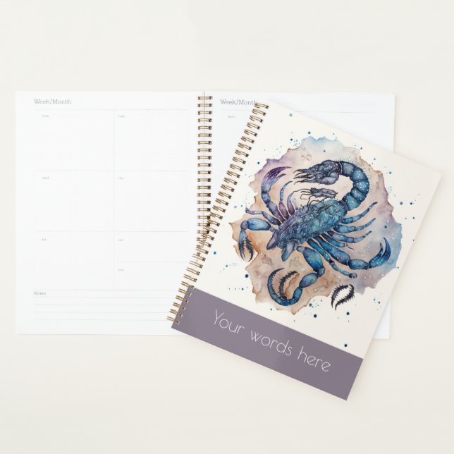 Create Your Own Gold & Blue Mystical Scorpio Planner (Display)