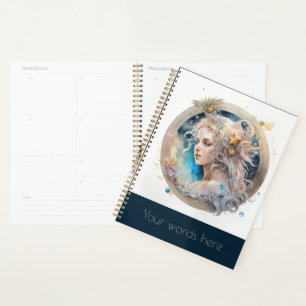 Create Your Own Gold & Blue Mystical Virgo Zodiac Planner