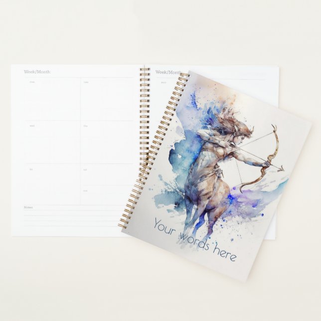Create Your Own Gold & Blue Sagittarius Zodiac Planner (Display)