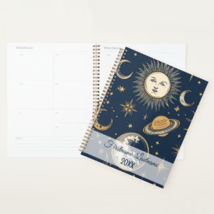 Create Your Own Gold Blue White Celestial Planner