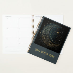 Create Your Own Gold Filigree Moon Celestial Planner