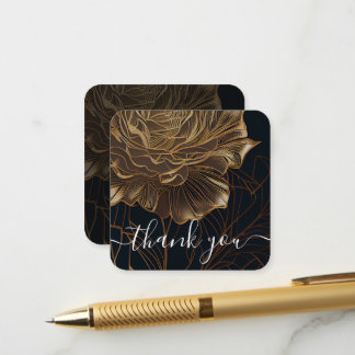 Create Your Own Gold Flower Thank You Enclosure Card