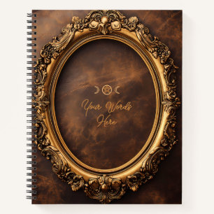 Create Your Own Gold Framed Faux Brown Leather Notebook
