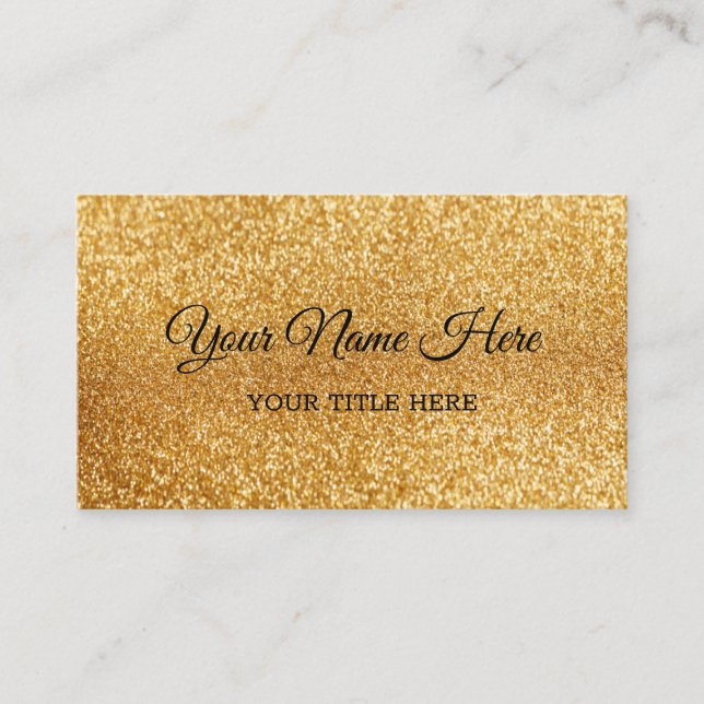 Create Your Own Gold Glitter Business Card (Front)
