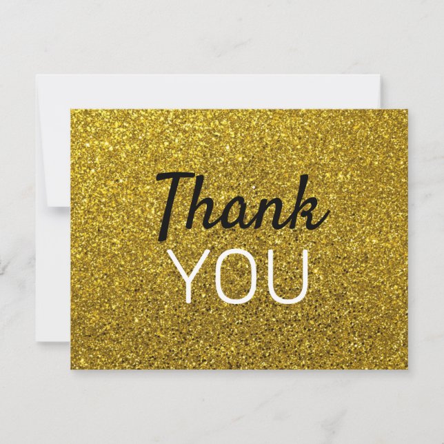 Create your Own Gold Glitter Thank You (Front)