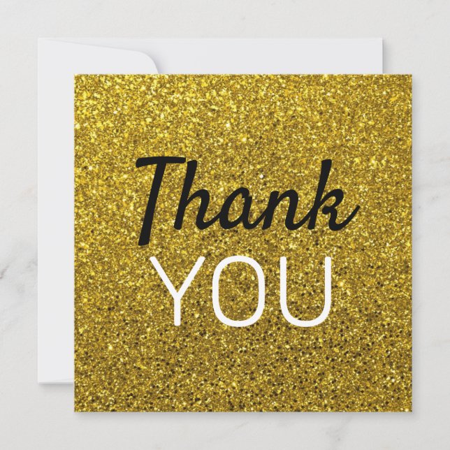 Create your Own Gold Glitter Thank You (Front)
