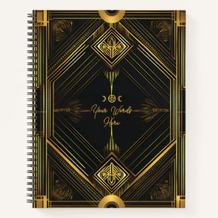 Create Your Own Golden Art Deco Style Black Notebook