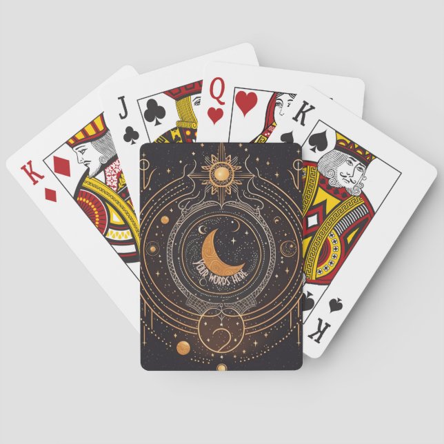 Create Your Own Golden Celestial Lunar Playing Cards (Back)
