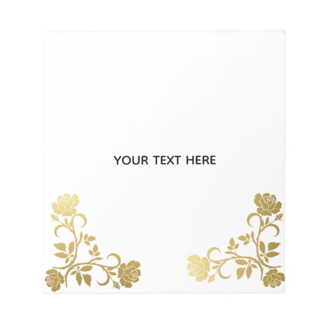 Create Your Own Golden Elegant Notepad (Front)