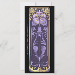 Create Your Own Golden Floral Art Deco Bookmark