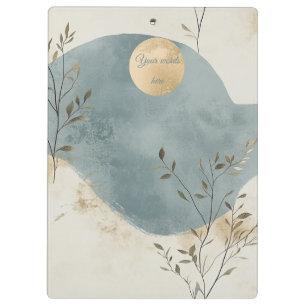 Create Your Own Golden Moon Floral Minimalist Clipboard