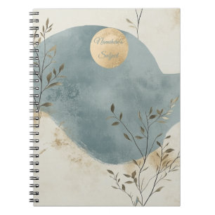 Create Your Own Golden Moon Floral Minimalist Notebook