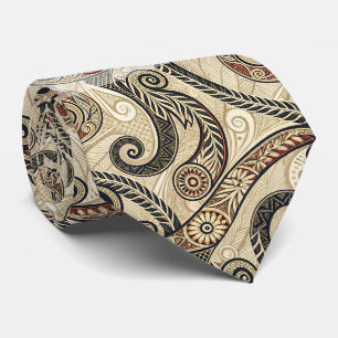 Create Your Own Golden Red Black Festive Tribal Tie