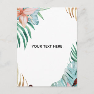 Create Your Own Golden White Elegant Announcement Postcard
