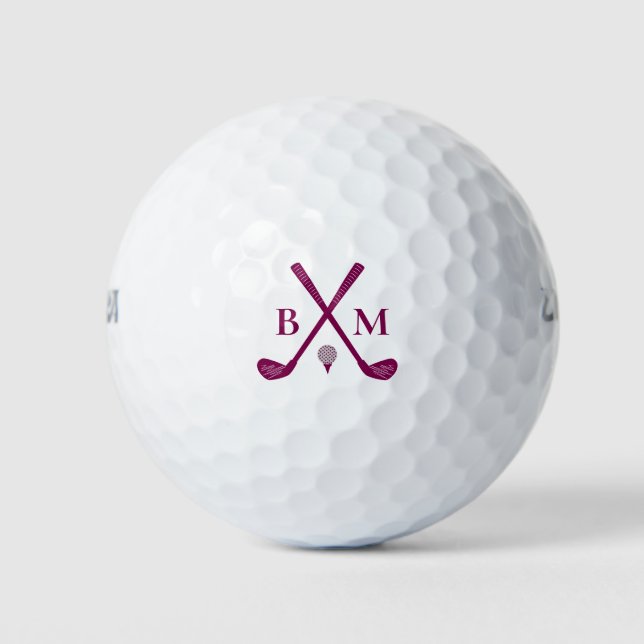 Create Your Own Golf Club Theme Monogram Initial Golf Balls (Front)