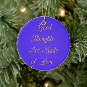 Create Your Own Good Thoughts With Love  Ceramic Tree Decoration