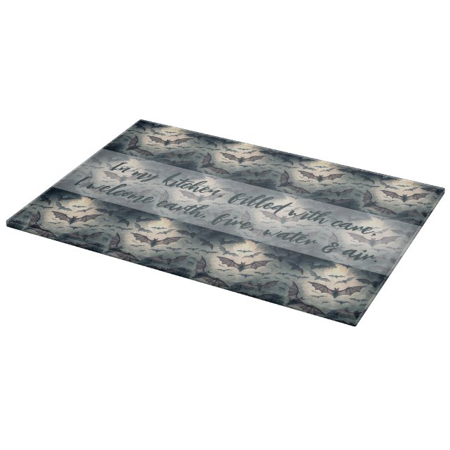 Create Your Own Gothic Bats Moonlight Cutting Board (Corner)